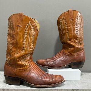 Dan Post cognac lizard cowboy boots